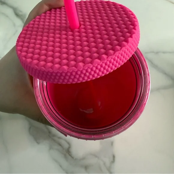 NIB Pink coffee tumbler and straw - Picture 7 of 9